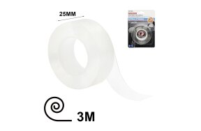 ΤΑΙΝΙΑ ΑΥΤΟΚΟΛΛΗΤΗ ΔΙΠΛΗΣ ΟΨΗΣ ΑΚΡΥΛΙΚΗ ΔΙΑΦΑΝΗ 25mm x 3m